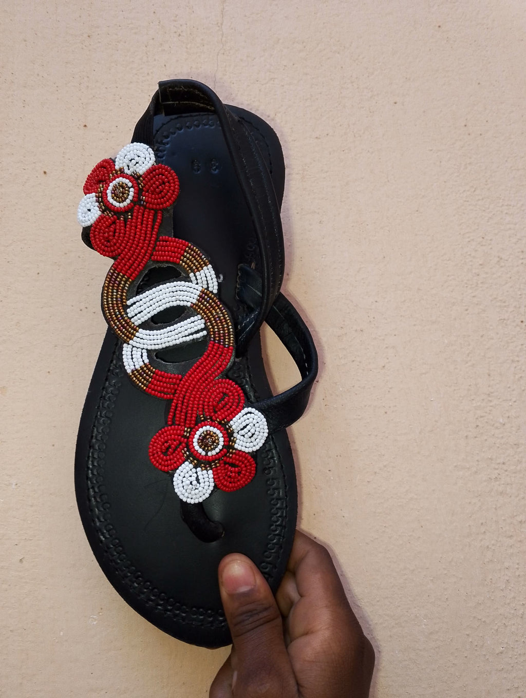 Sandale en cuir avec cordes derrière Extra-Large "BB"