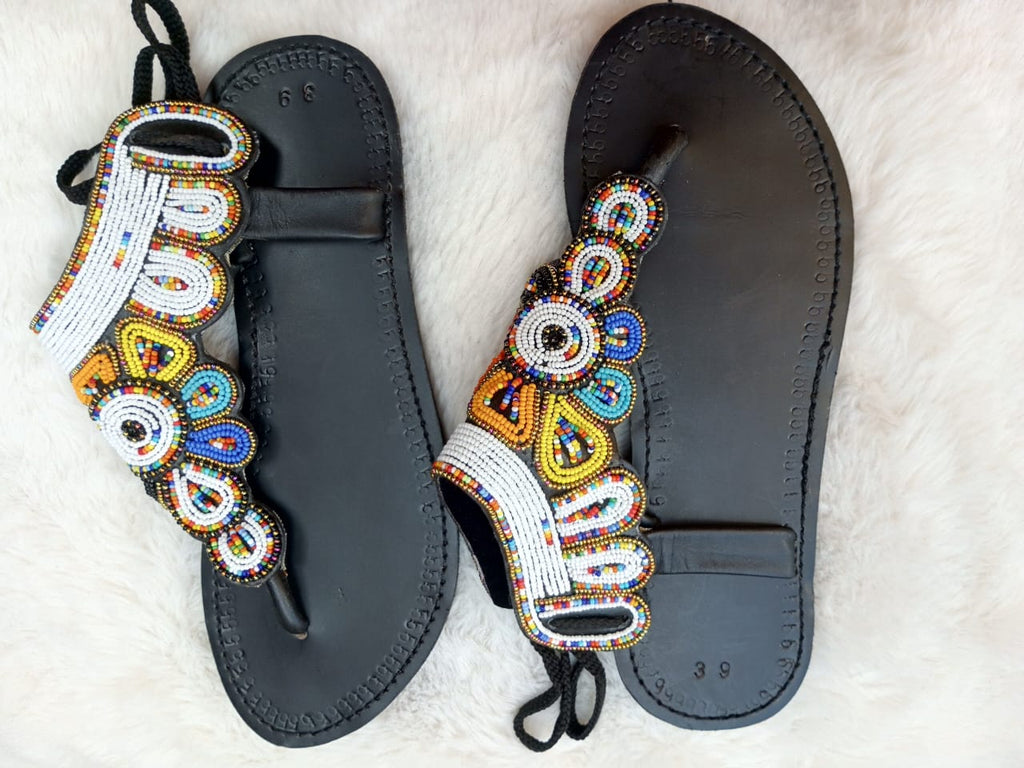 Sandale en cuir avec cordes derrière Extra-Large "BB"