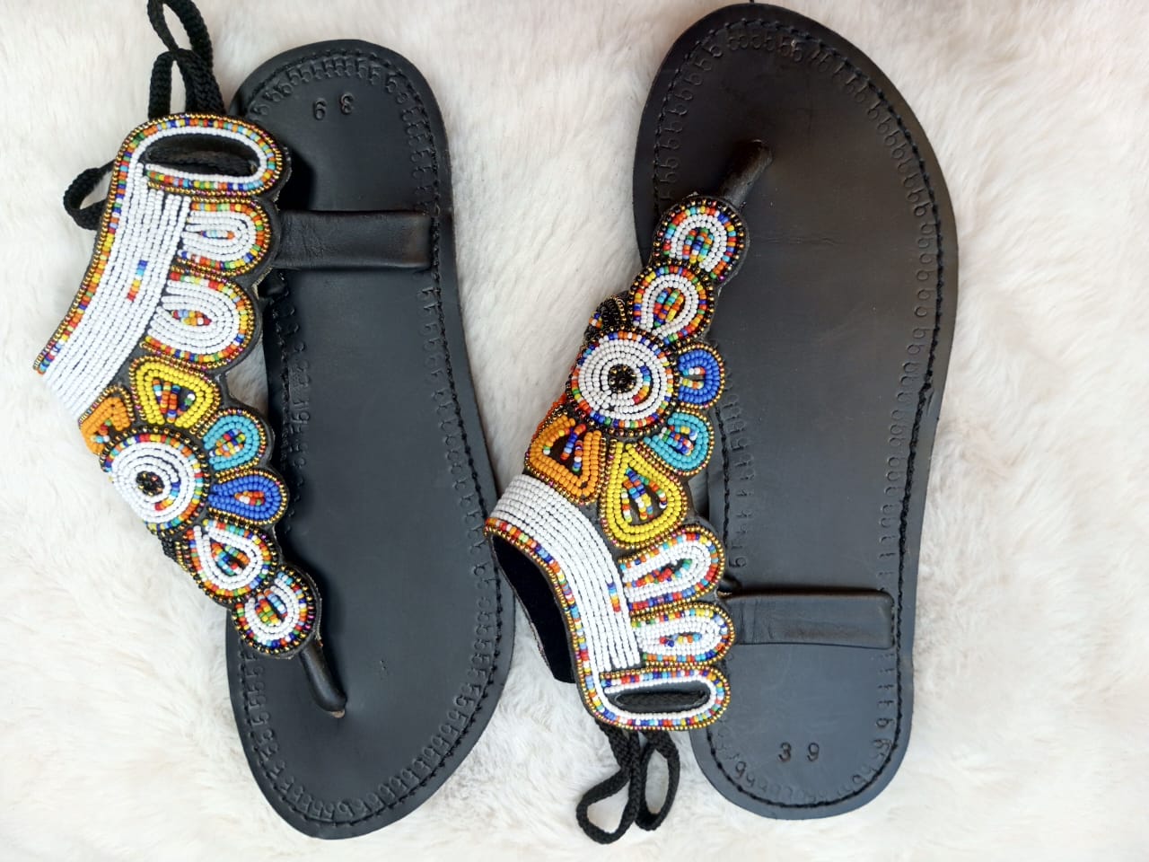 Sandale en cuir avec cordes derrière Extra-Large "BB"