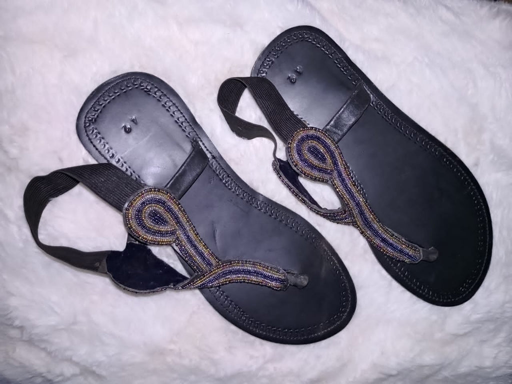 Sandale en cuir avec cordes derrière Extra-Large "BB"