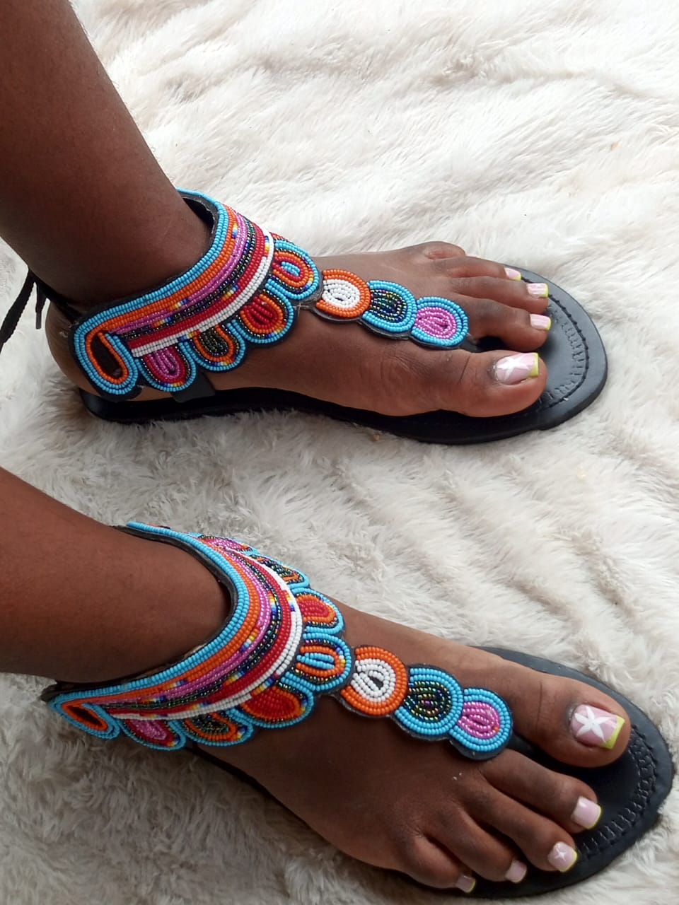 Sandale en cuir avec cordes derrière Extra-Large "BB"