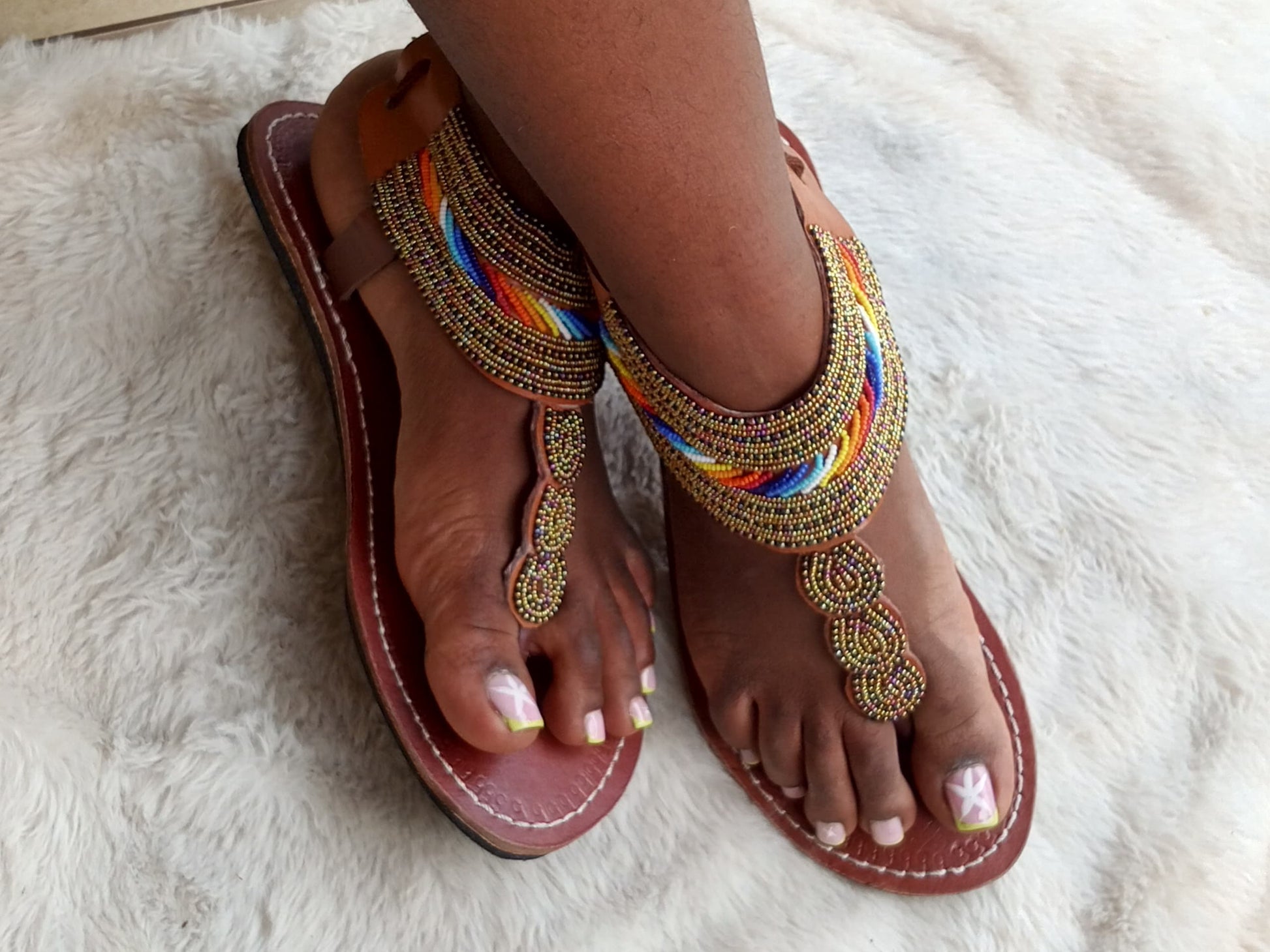 Sandale en cuir avec cordes derrière Extra-Large "BB"