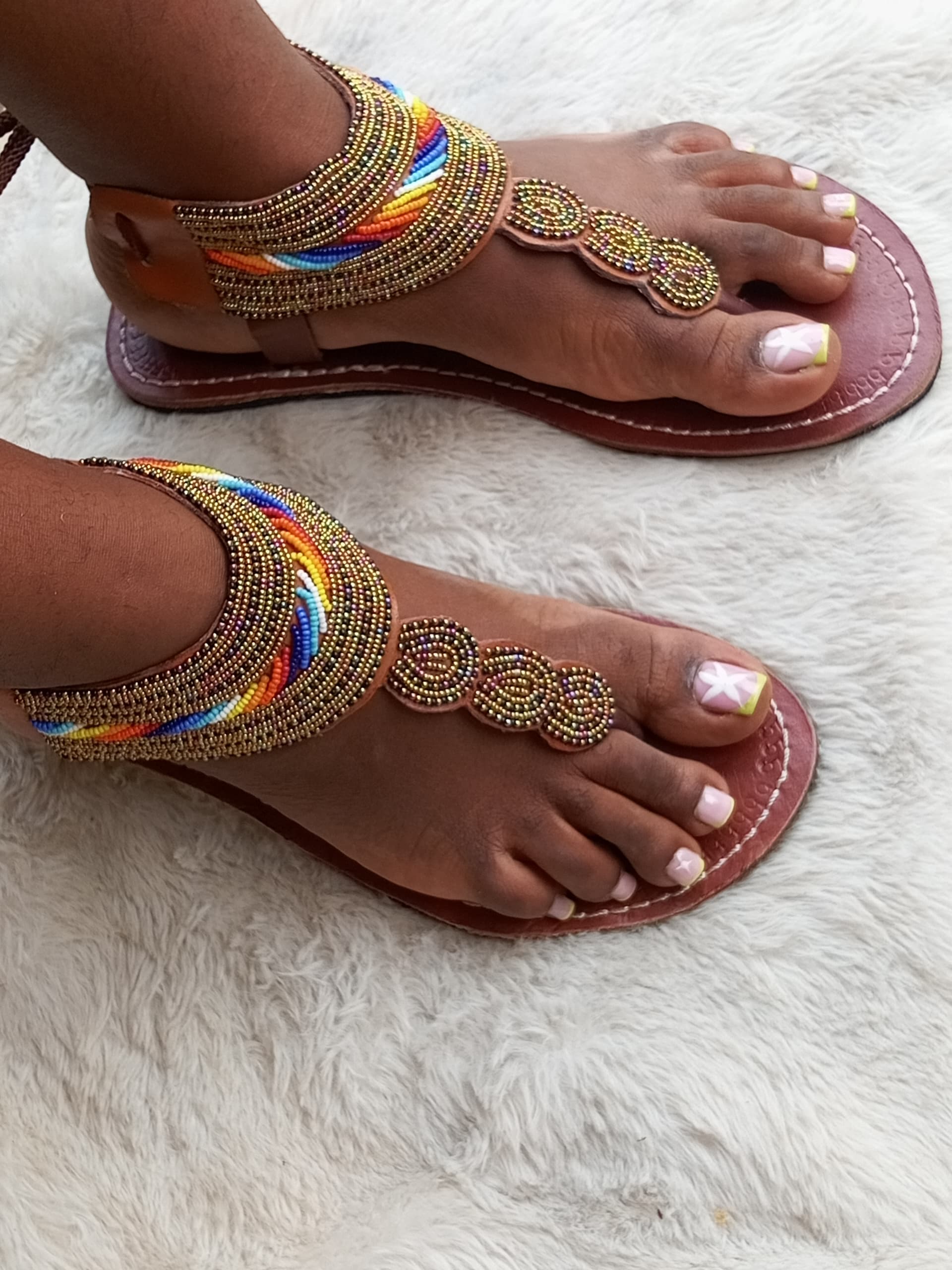 Sandale en cuir avec cordes derrière Extra-Large "BB"