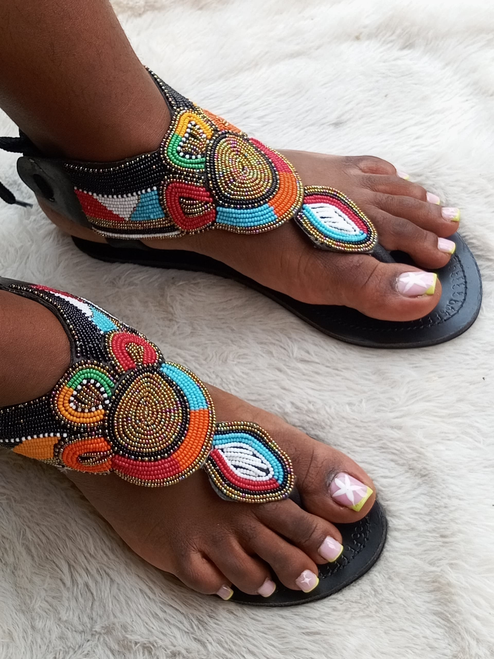 Sandale en cuir avec cordes derrière Extra-Large "BB"