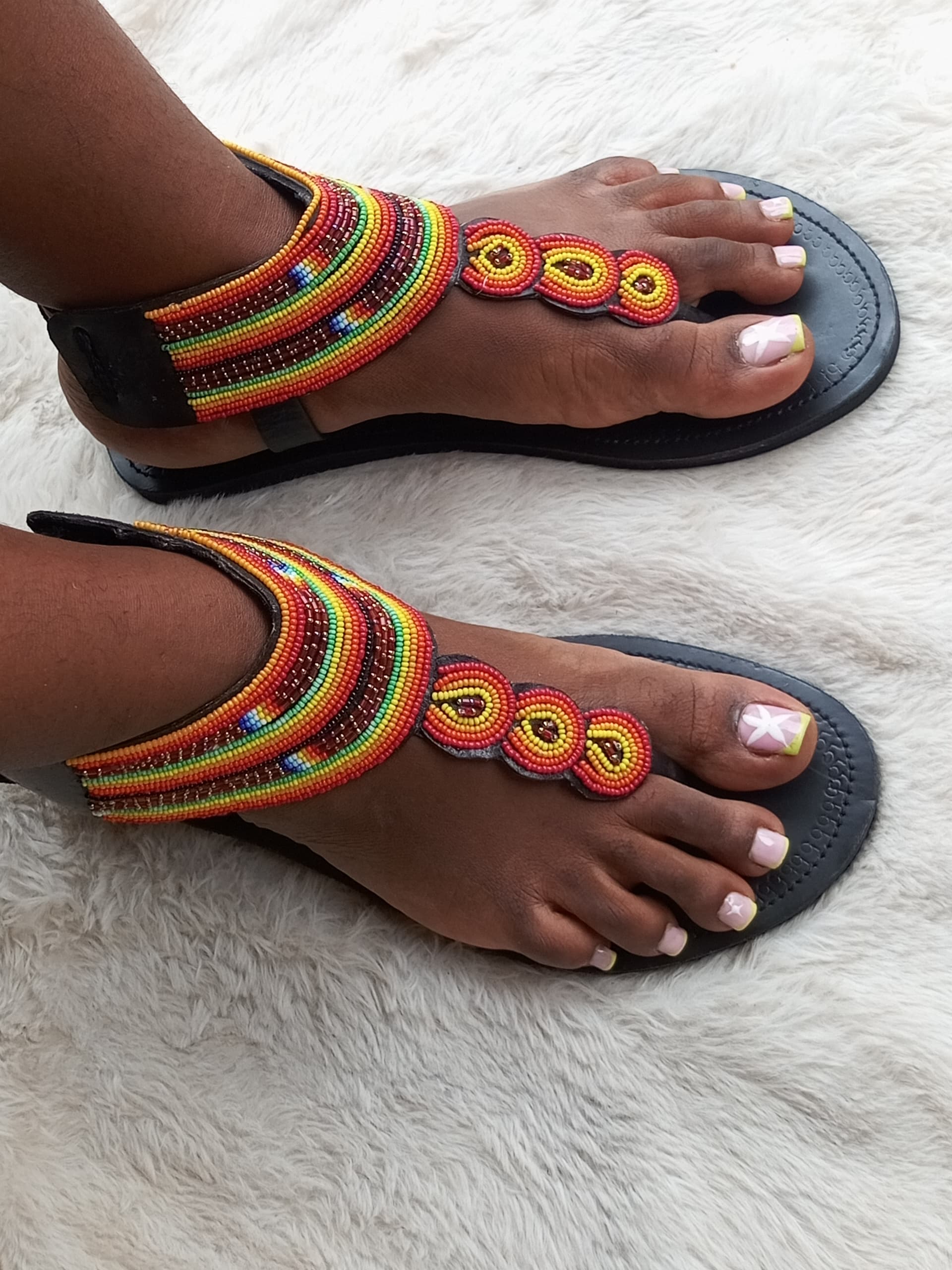 Sandale en cuir avec cordes derrière Extra-Large "BB"