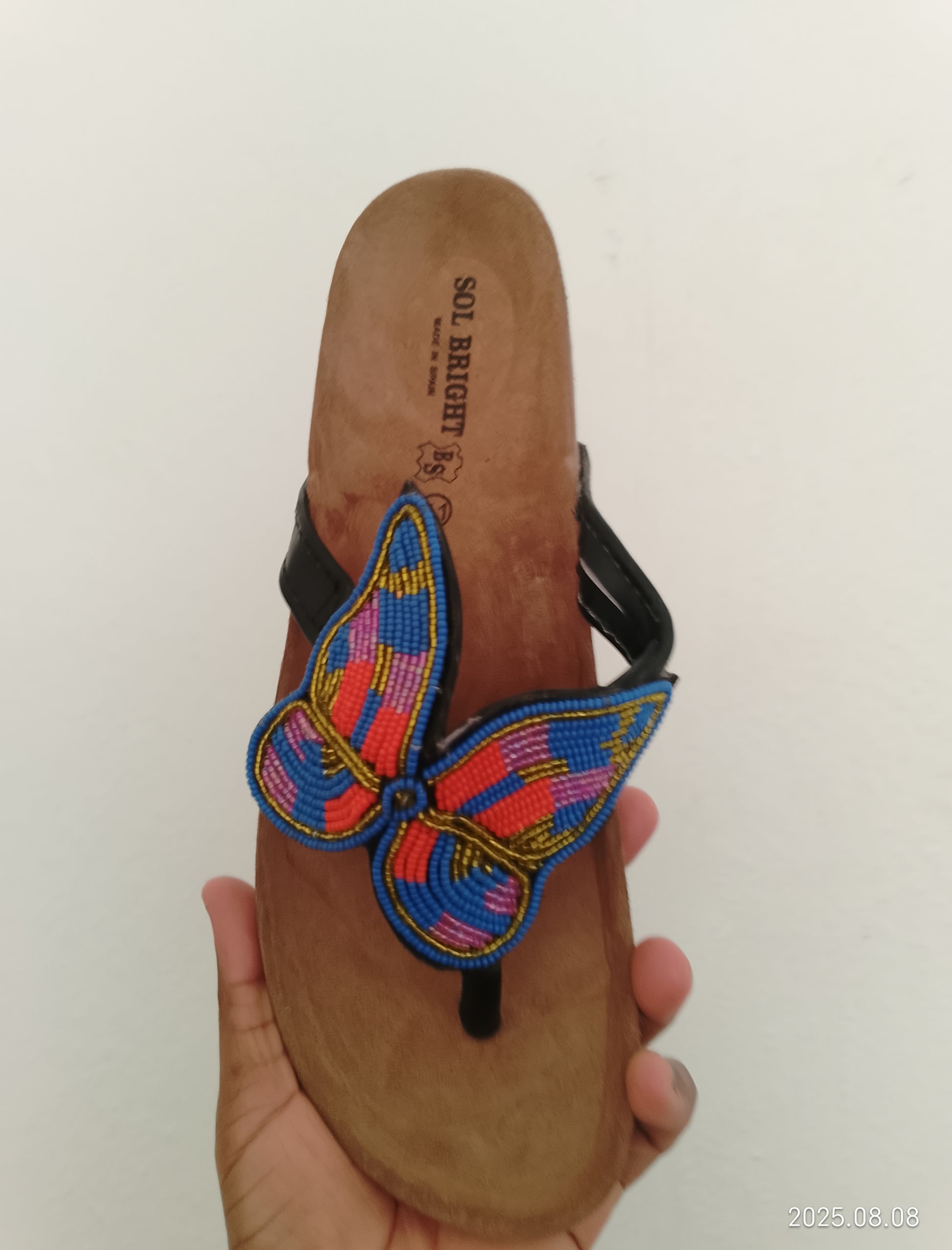 Semelles Véritable aux Perles Papillons