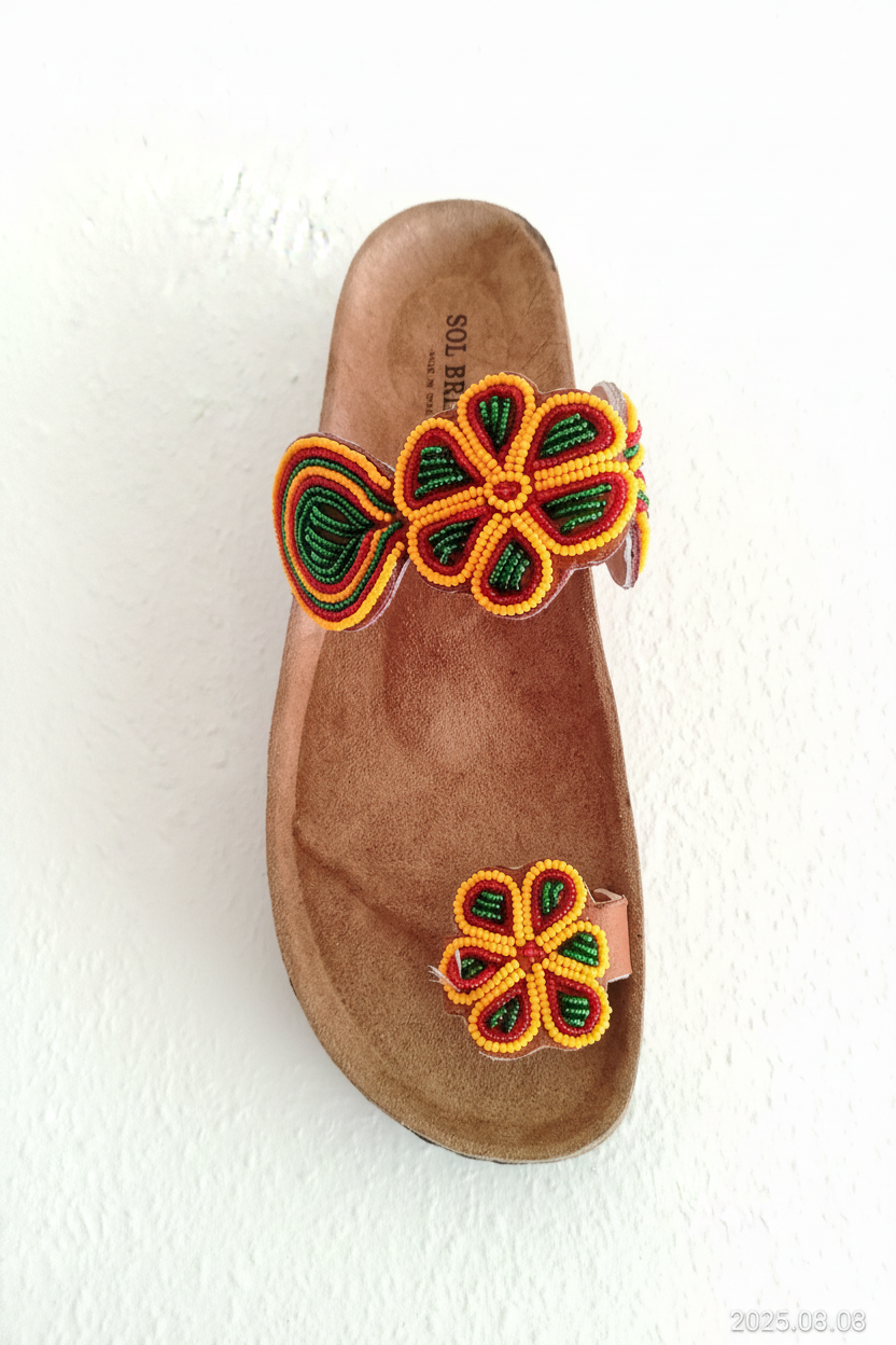 Semelles orthopédiques africaines perlées fabriquées par les artisans Kenya 🇰🇪