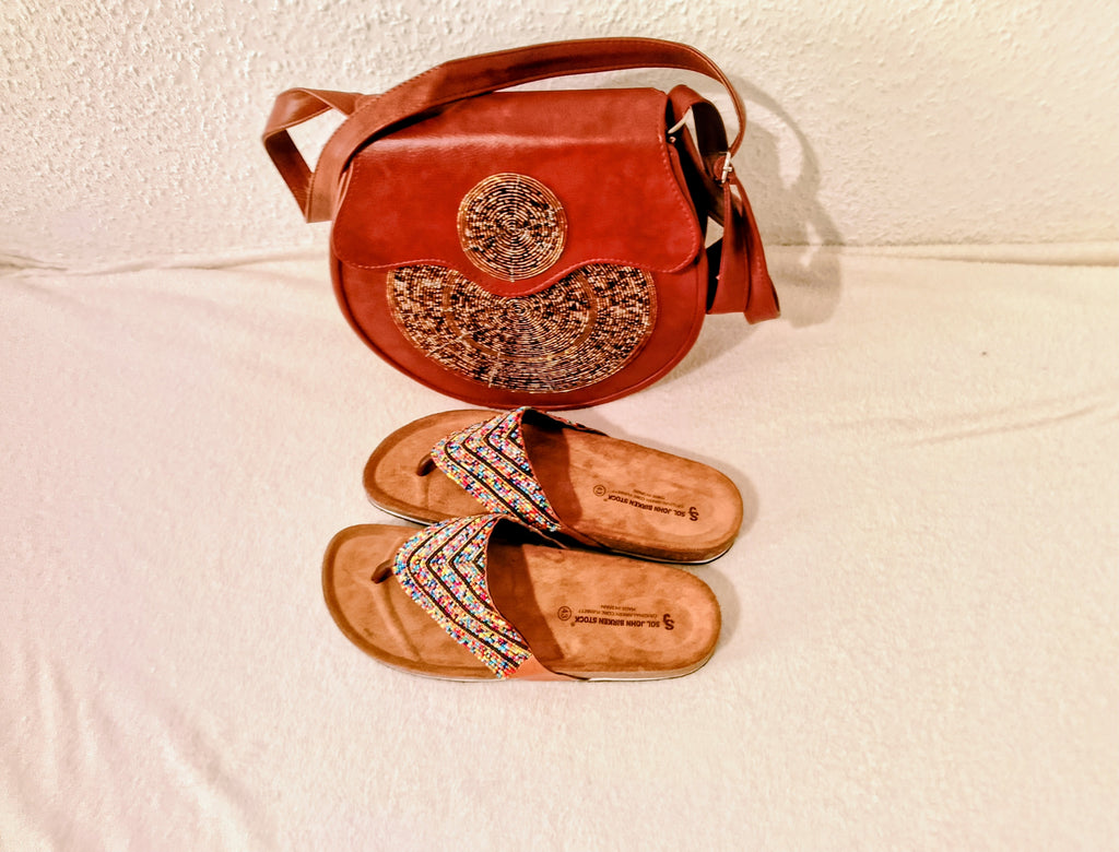 Ensemble sac bandoulière- sandales massai