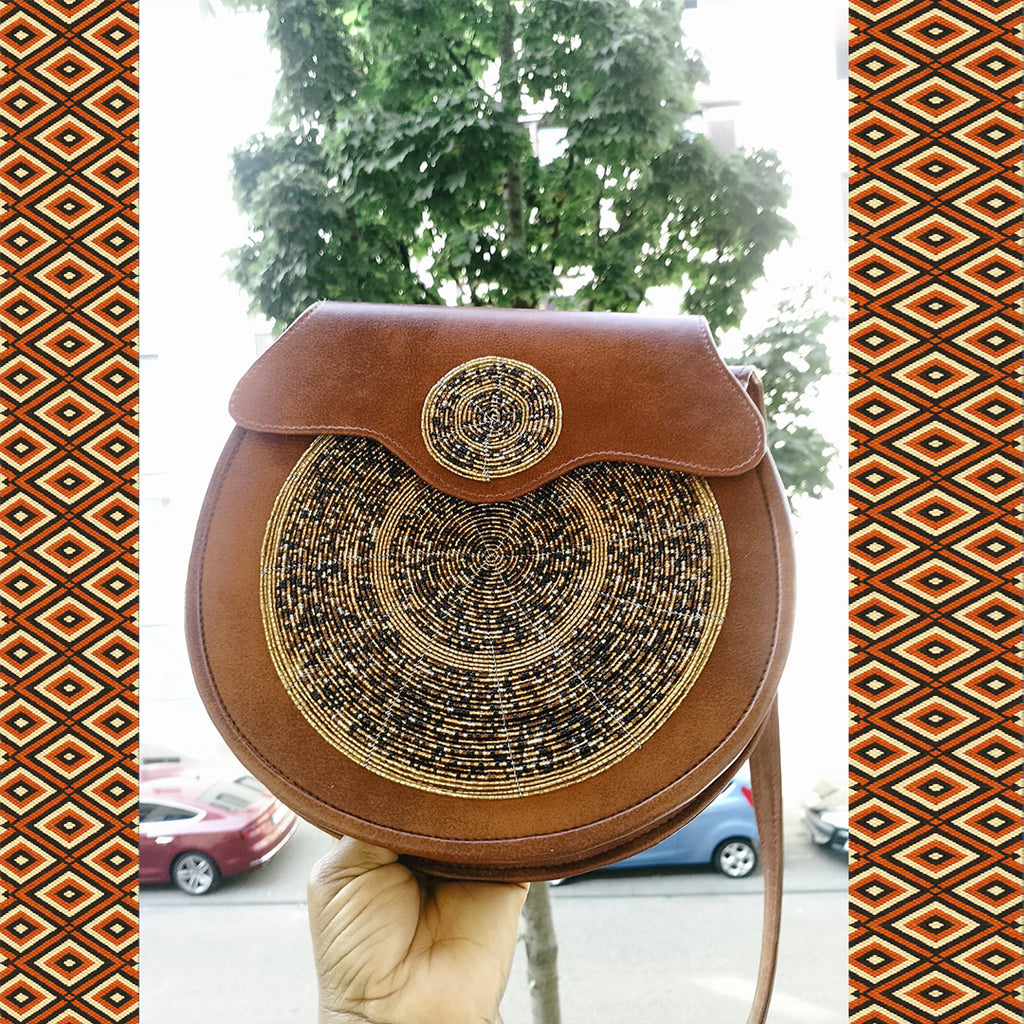 Bandoulière de Soirée - Cuir et Perles Brodées