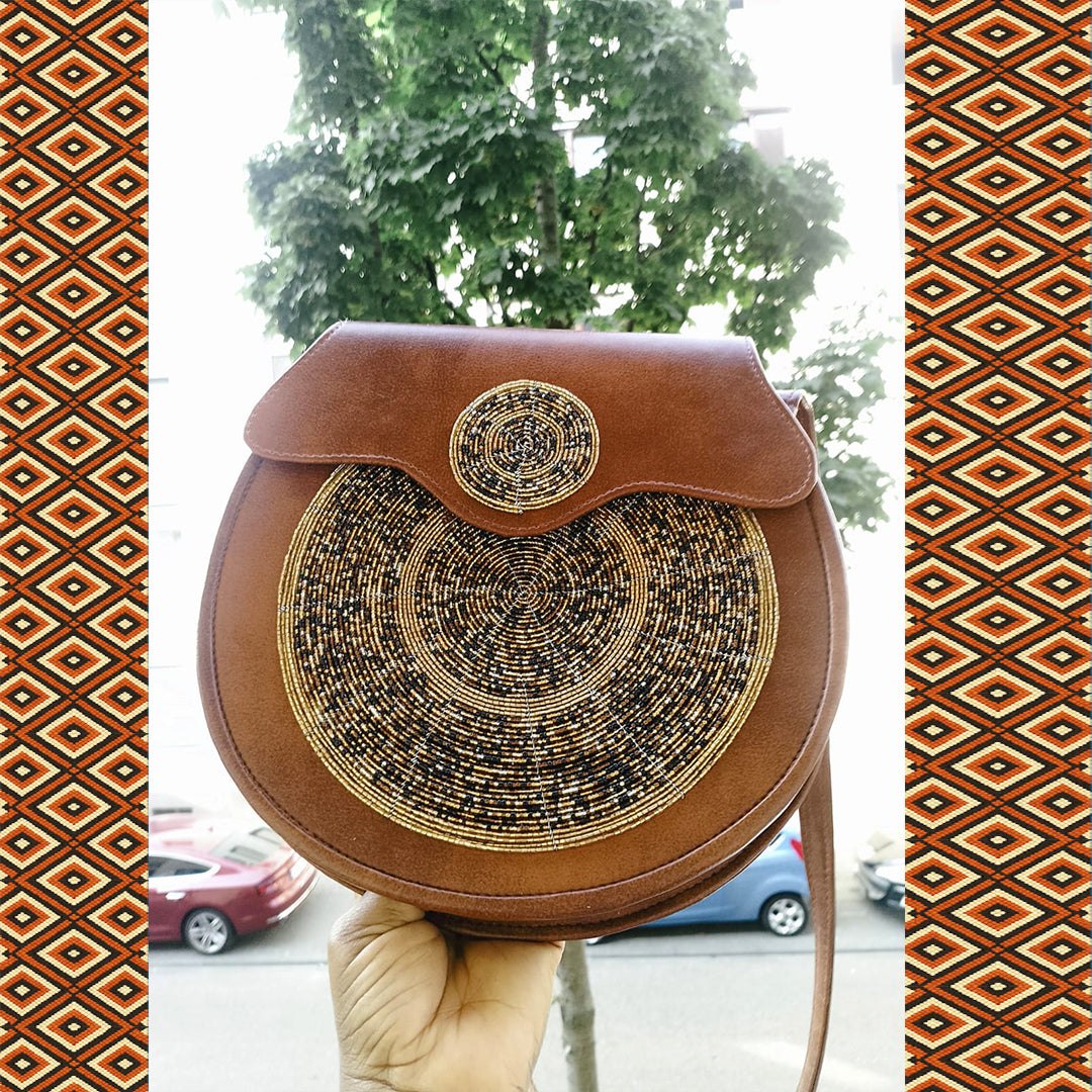 Bandoulière de Soirée - Cuir et Perles Brodées